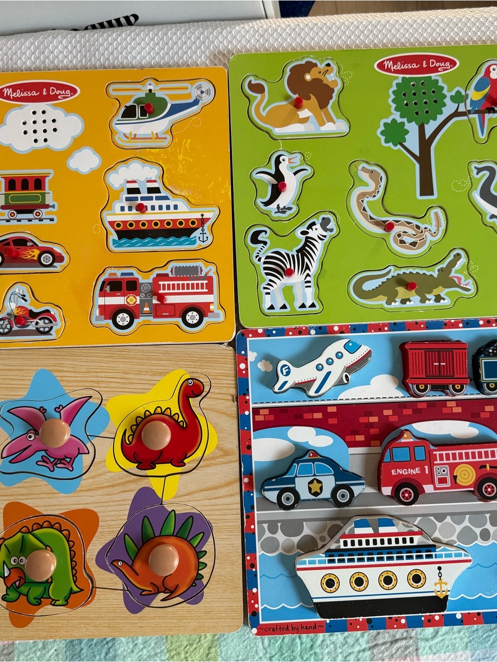 Melissa & Doug Kids Puzzle Set - Multicolor Wooden Peg Puzzles